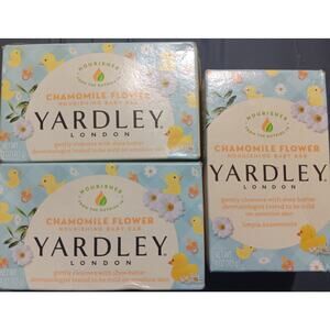 Yardley Bar Soap Chamomile Flower (3 BARS) NEW Nourishing Baby Bars 4 oz. ea